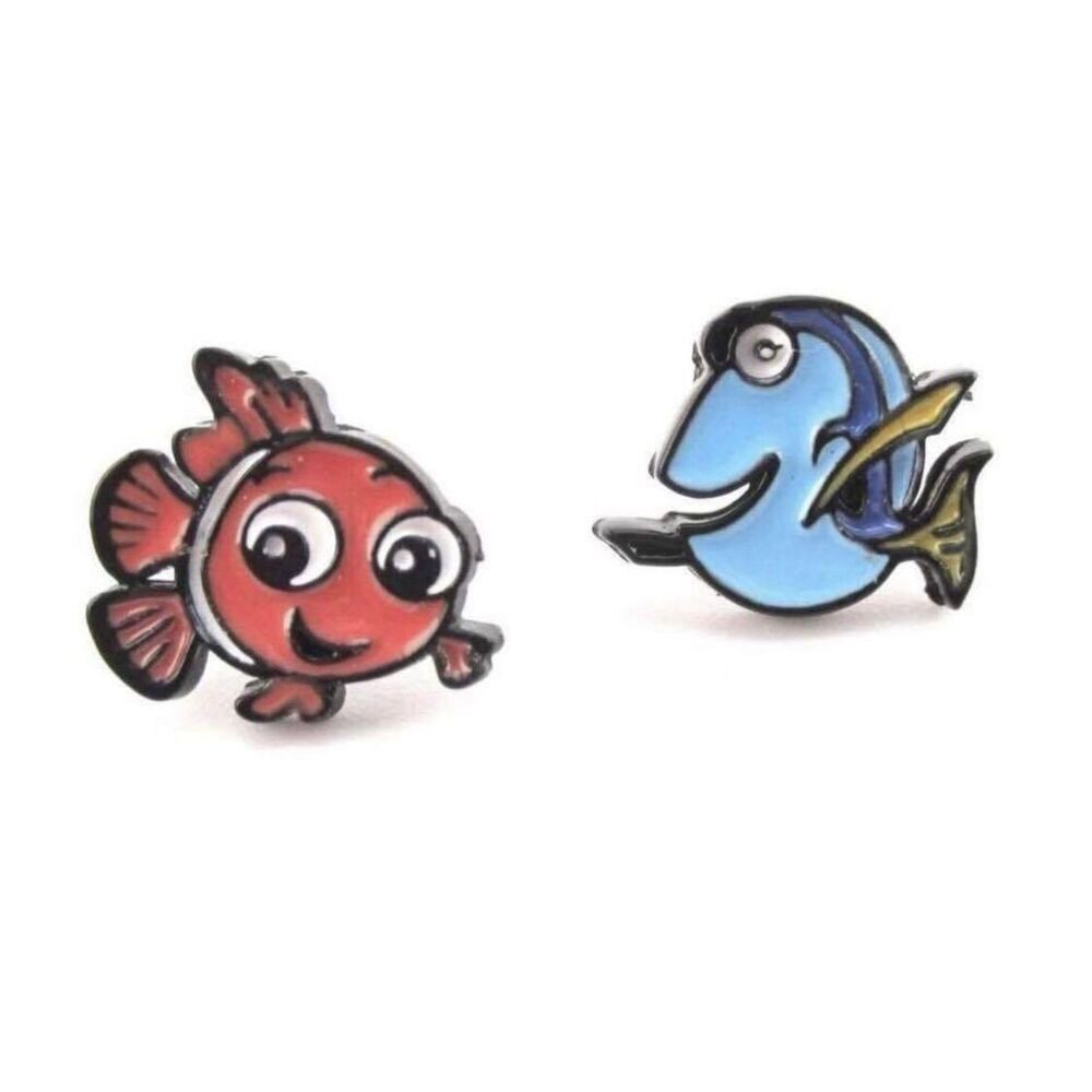 New Womens Girls Walt Disney Dory Finding Nemo Enamel Stud Earrings